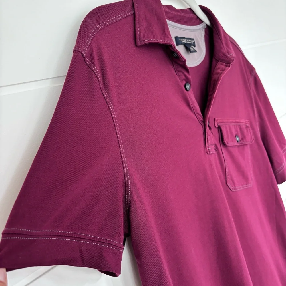 Banana Republic Maroon Red Polo Shirt Classic Short Sleeve Men's Size Small